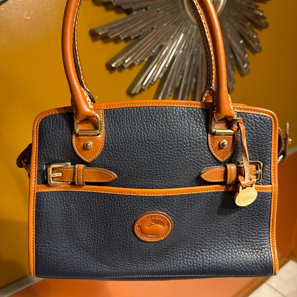 Dooney & Bourke Blue and Brown Satchel